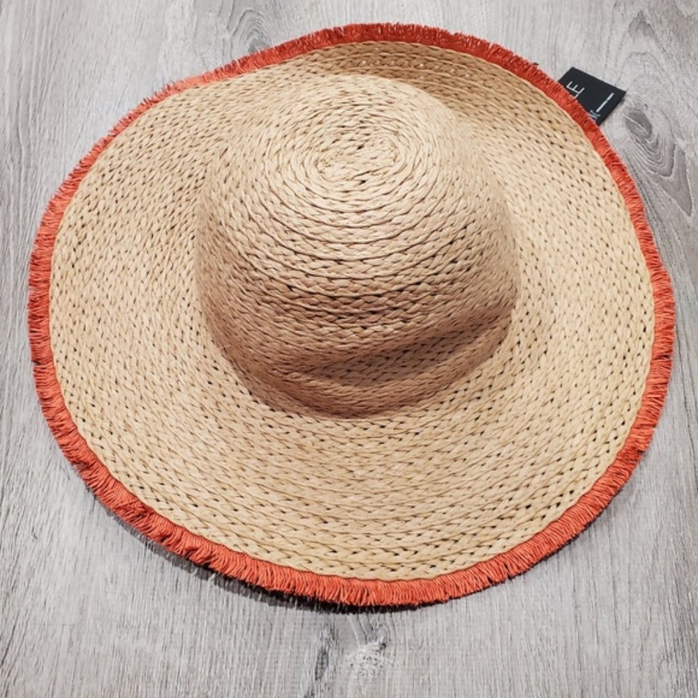 INC adjustable raw edge women's wide brim hat - Picture 4 of 5